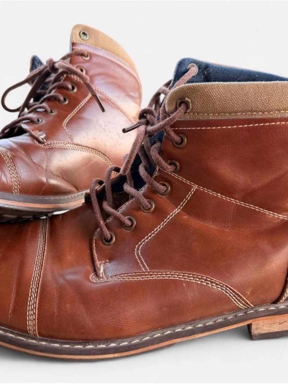 Men's Brown Leather Lace-Up Boots- Mountain Creek brand size 12W